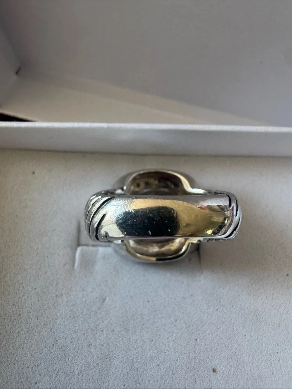 Freida Rothman Vault statement CZtwo tone  Statement Ring - size 8